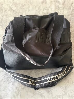 Steve Madden Black and White Duffel Bag